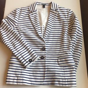 JCrew Stretchy Cotton Striped Blazer (xxs)